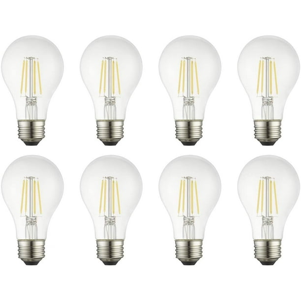 8 Pack Clear Daylight Dimmable | 8 Count TCP RFVA6050DCL8 LED Filament Light Bulbs 60 Watt Equivalent Classic A19 Full Glass 